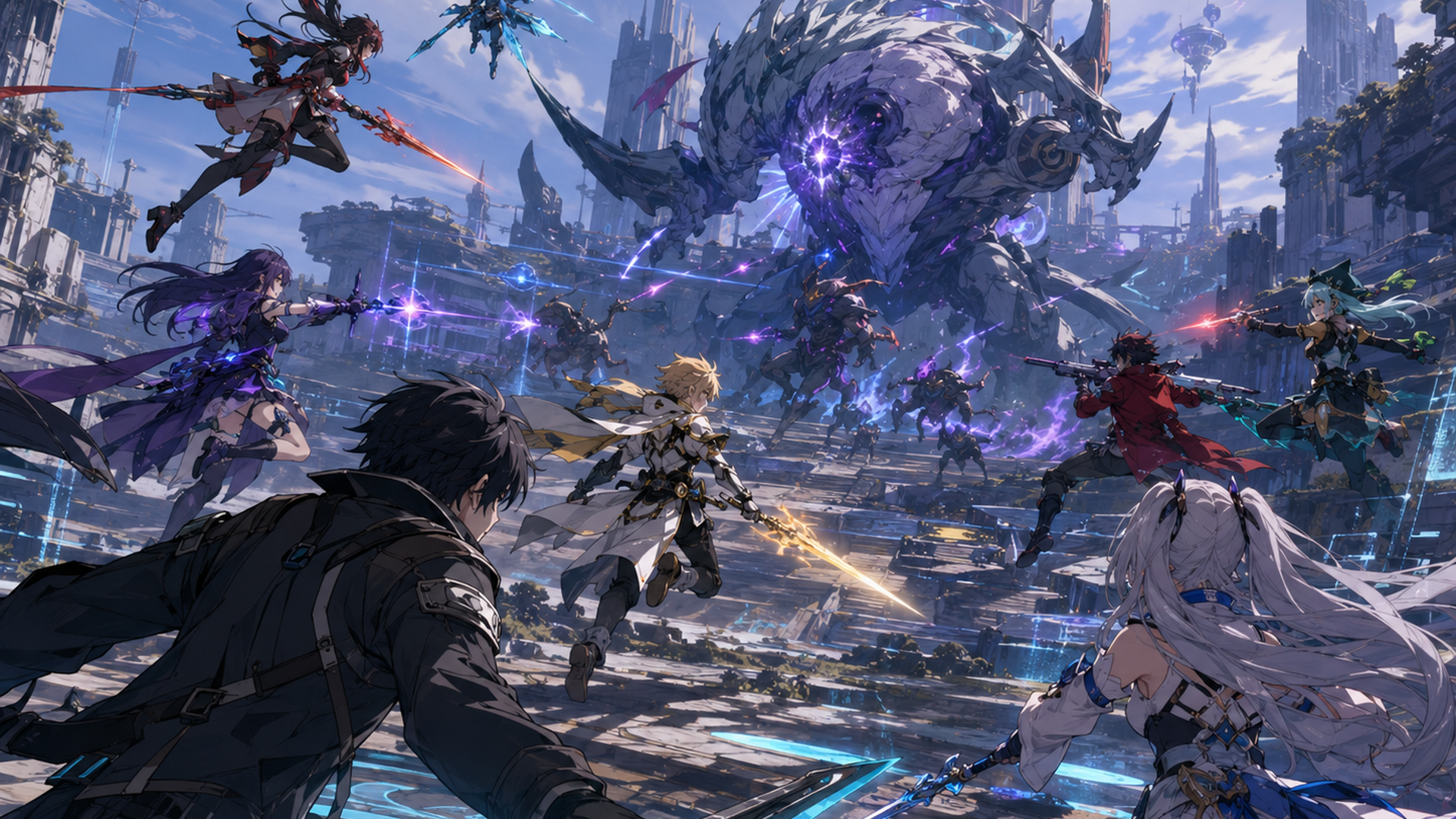 最大8人のプレイヤーが敵と戦いながら競い合うPvPvEのオンライン対戦場面