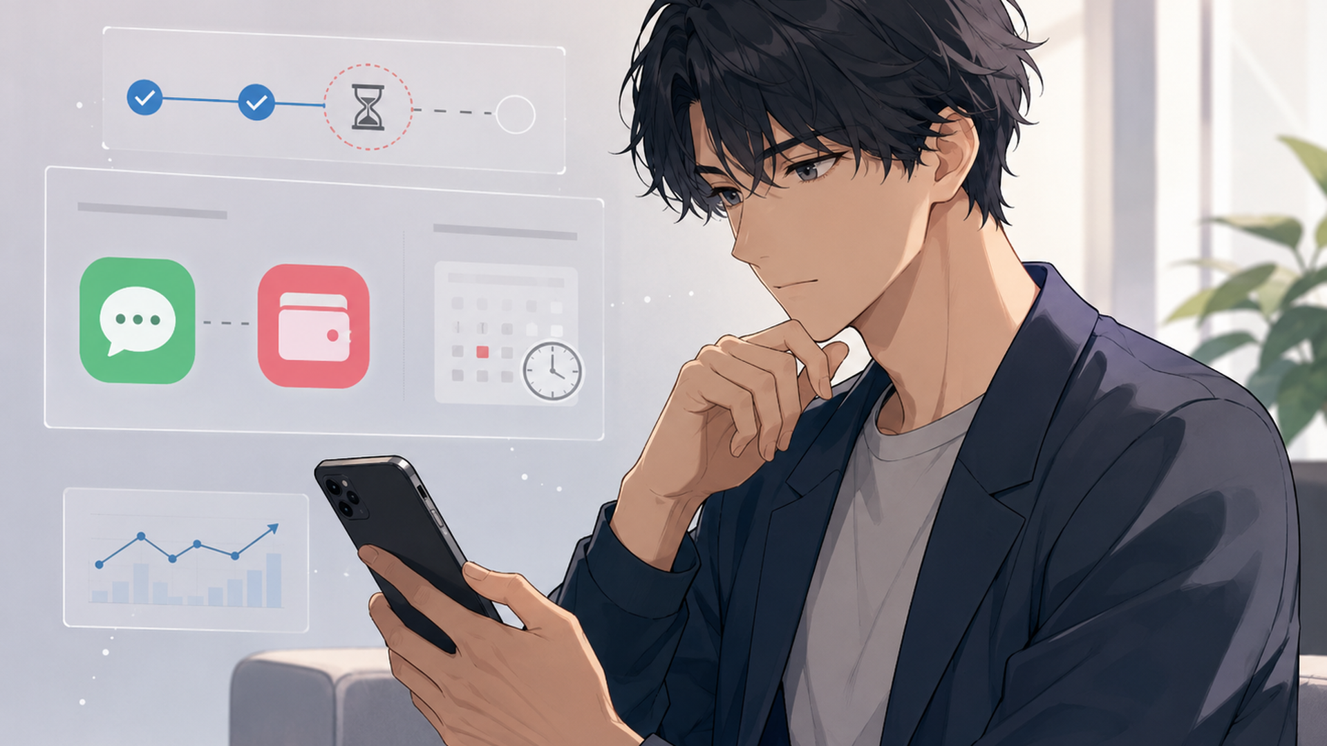 LINEとPayPayの連携延期が報じられたニュースをスマートフォンで確認する利用者