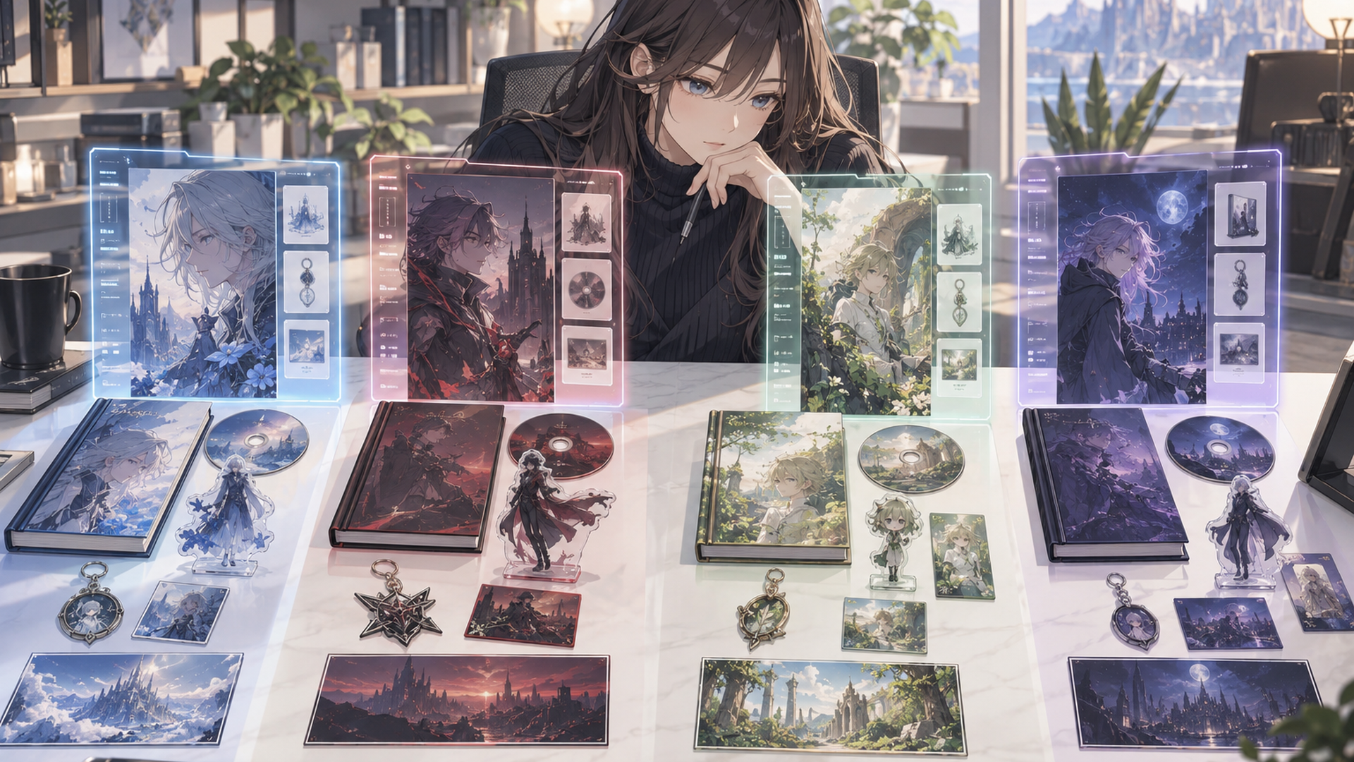 さまざまな店舗の予約特典グッズを一覧で比較するゲームプレイヤー