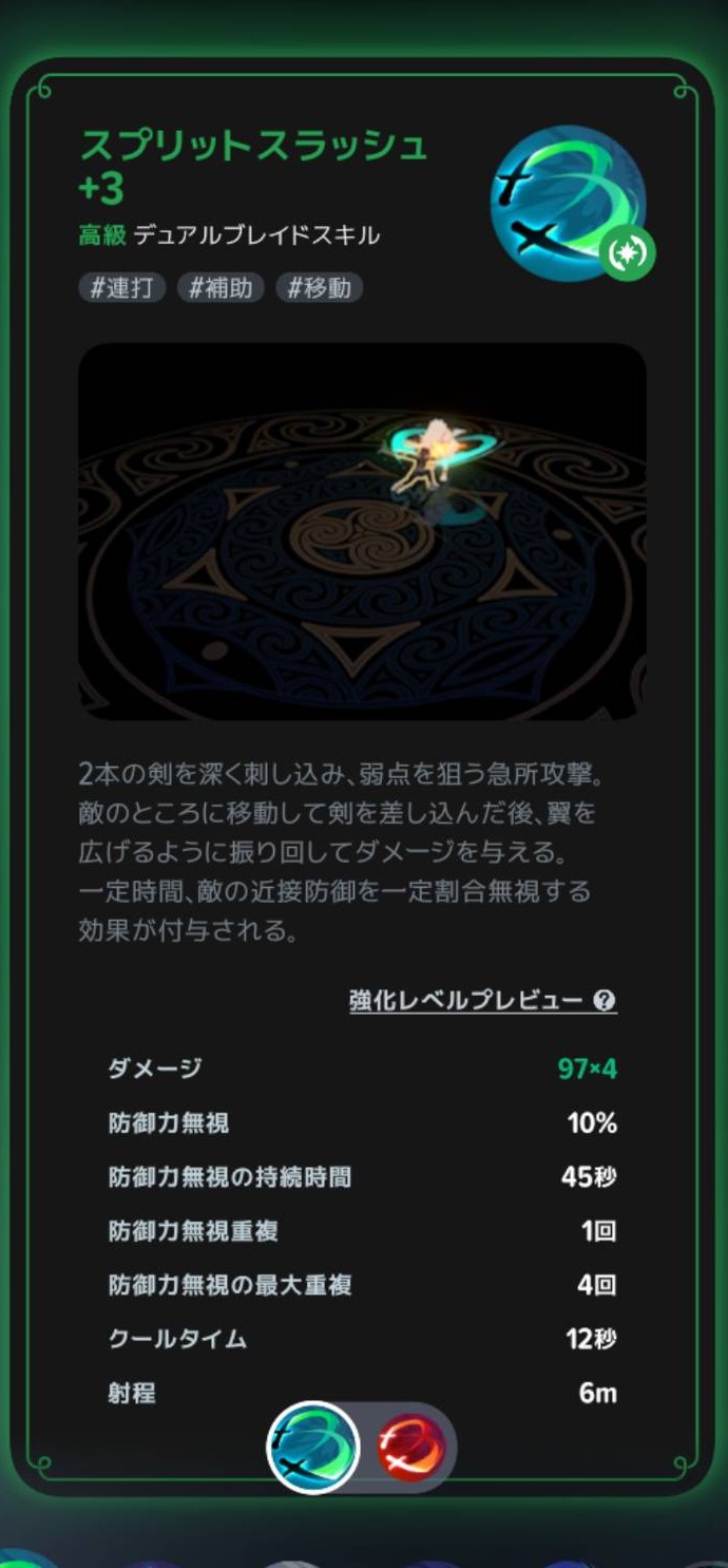 スプリットスラッシュの説明