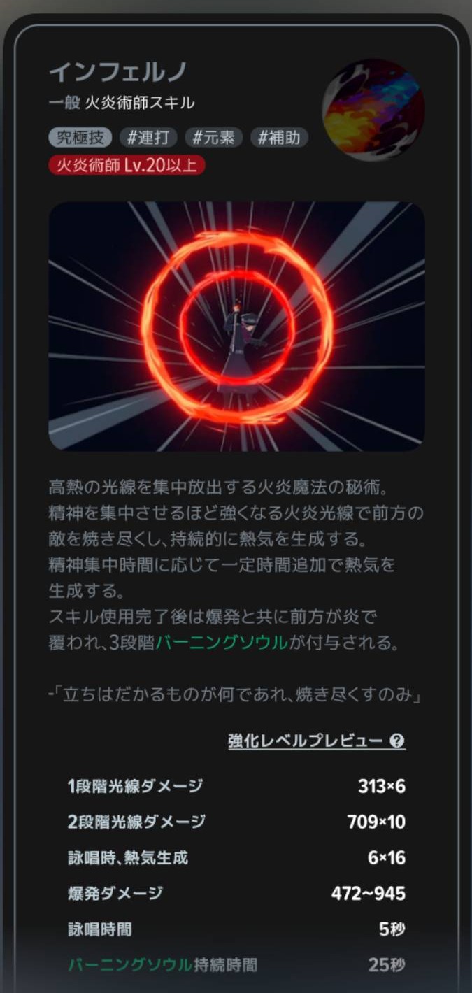 インフェルノの解放条件と効果
