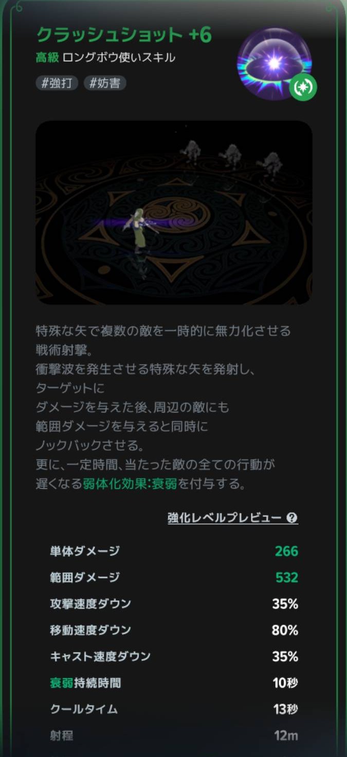 クラッシュショットの効果説明