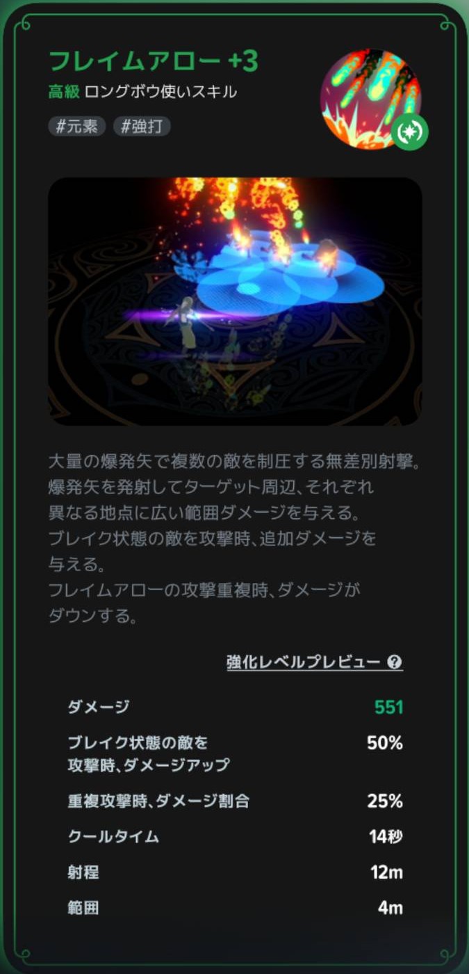 フレイムアローの効果説明