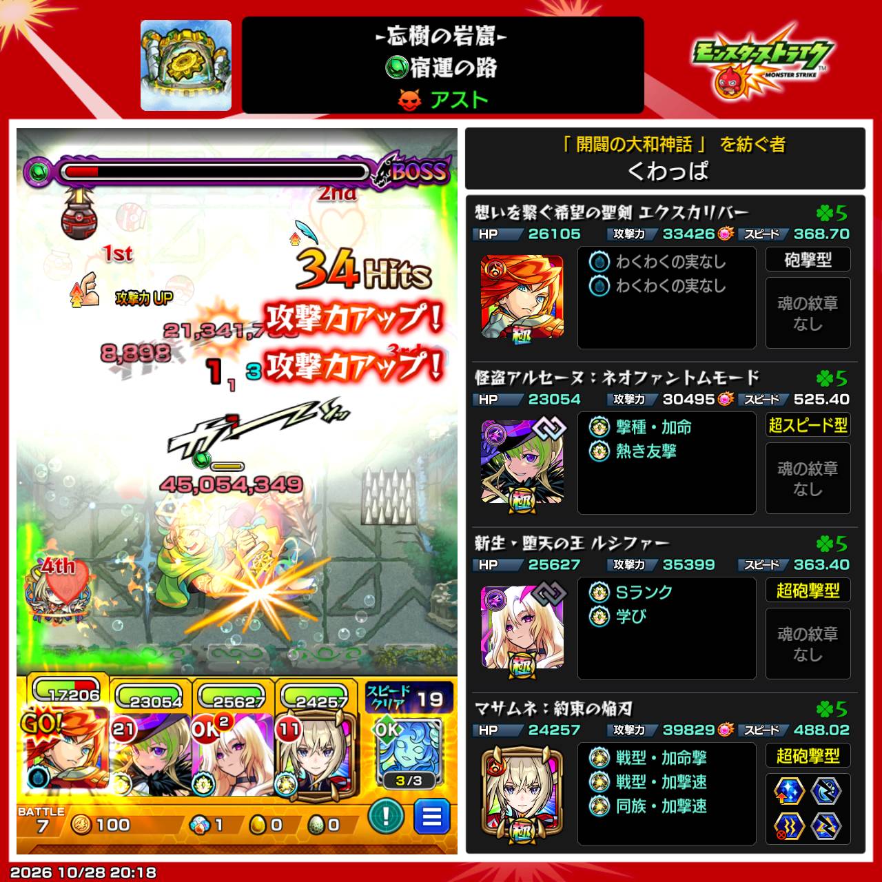 アスト第3ステージ「宿運の路」の編成記録。